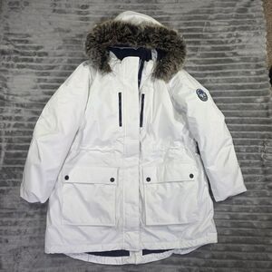 Lands End Expedition Waterproof Down Winter Parka w/Removeable Faux Fur Hood.